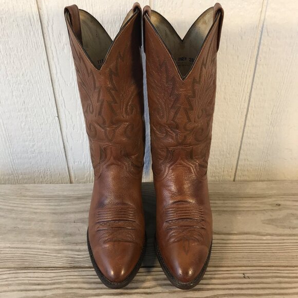 Dan Post Milwaukee Mens Pecan Brown Leather Western Dress Boots 9.5 EW 111R - Picture 11 of 13